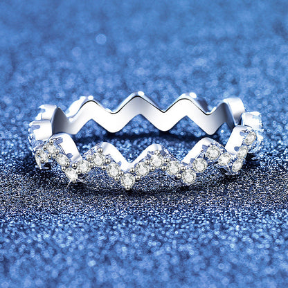 [Zalyn]CHIC WAVY MOISSANITE ETERNITY RING
