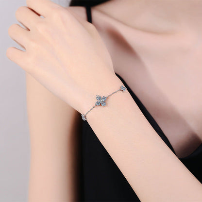 [Zalyn]CLOVER LUCKY CHARM MOISSANITE BRACELET