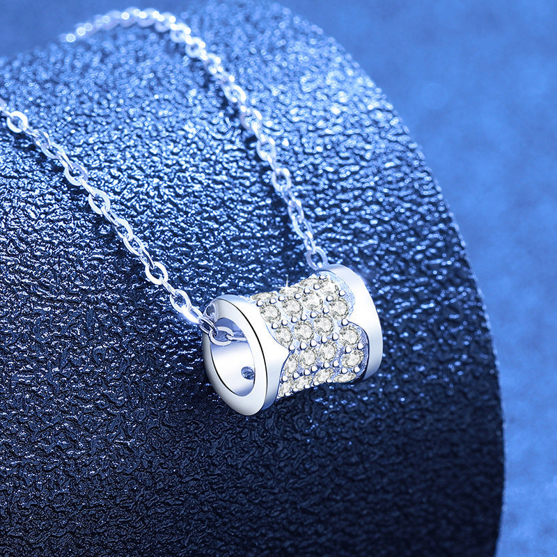 [Zalyn]FULL-PAVE "HOURGLASS" MOISSANITE NECKLACE