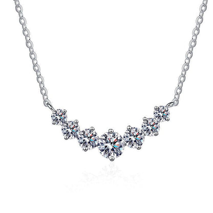 [Zalyn]MINIMALIST CURVED SMILE MOISSANITE NECKLACE