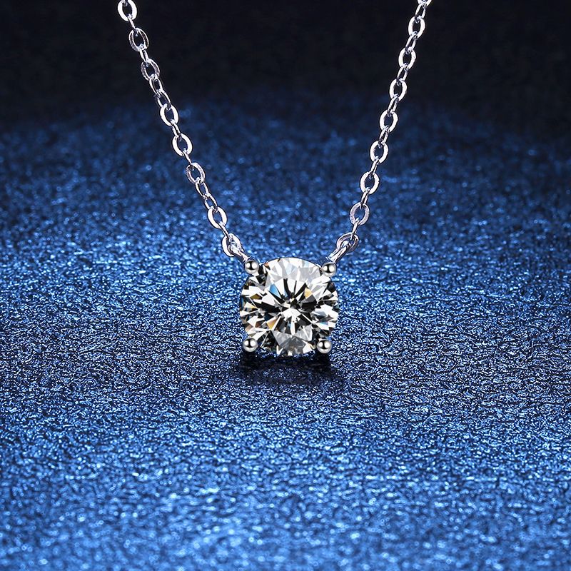 [Zalyn]CLASSIC FOUR-PRONG SOLITAIRE MOISSANITE NECKLACE