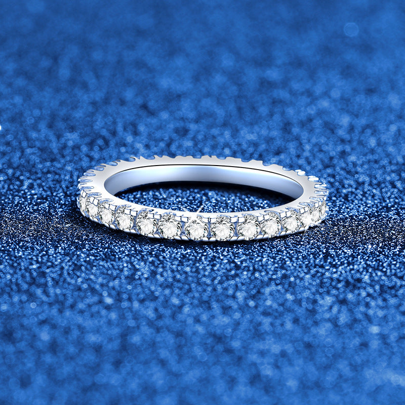 [Zalyn]DAINTY 0.87CT FULL ETERNITY MOISSANITE RING