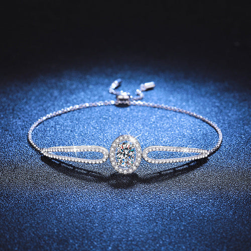 [Zalyn]"PIGEON'S EGG" TEARDROP MOISSANITE BRACELET