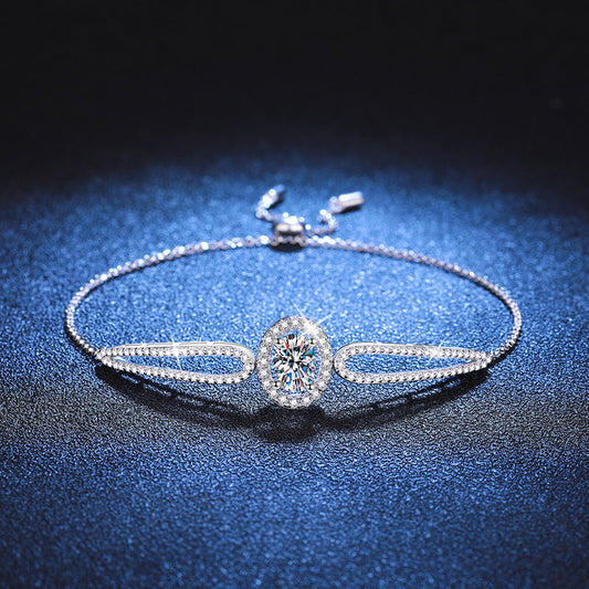 [Zalyn]"PIGEON'S EGG" TEARDROP MOISSANITE BRACELET