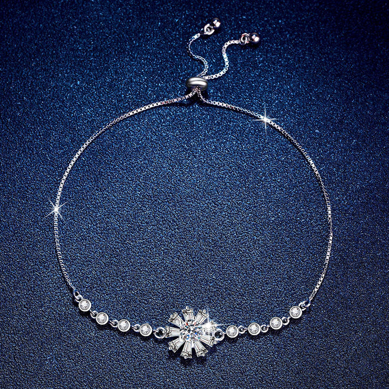 [Zalyn]RADIANT ICY CRYSTAL SUNFLOWER MOISSANITE BRACELET