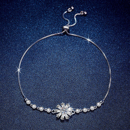 [Zalyn]RADIANT ICY CRYSTAL SUNFLOWER MOISSANITE BRACELET