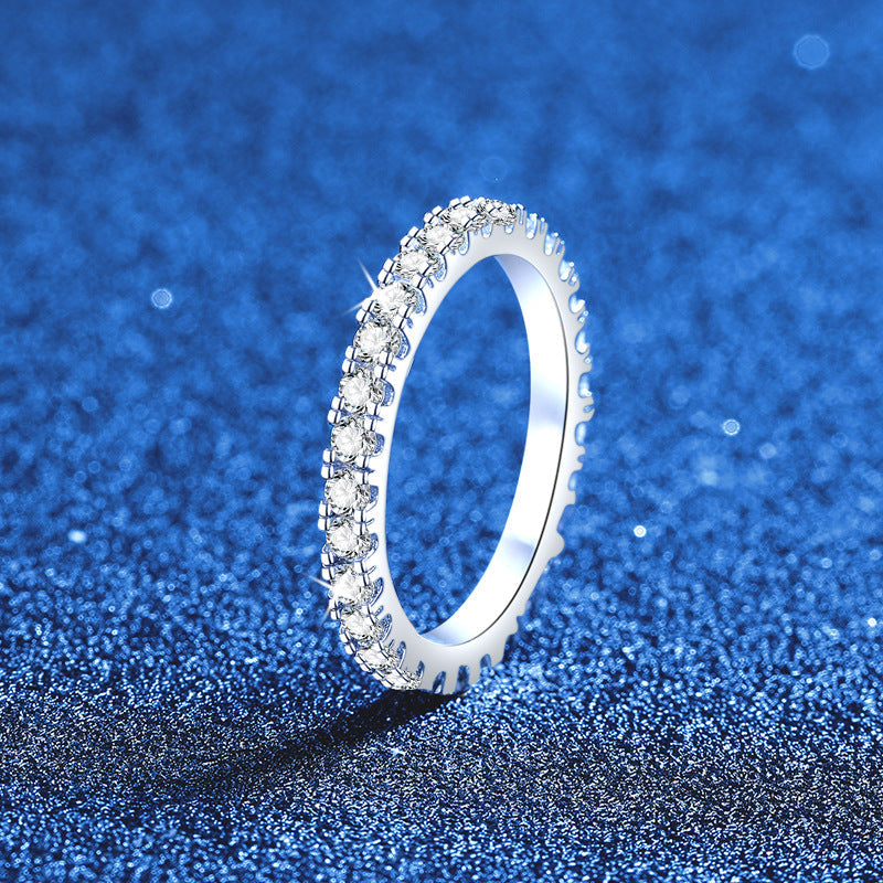 [Zalyn]DAINTY 0.87CT FULL ETERNITY MOISSANITE RING
