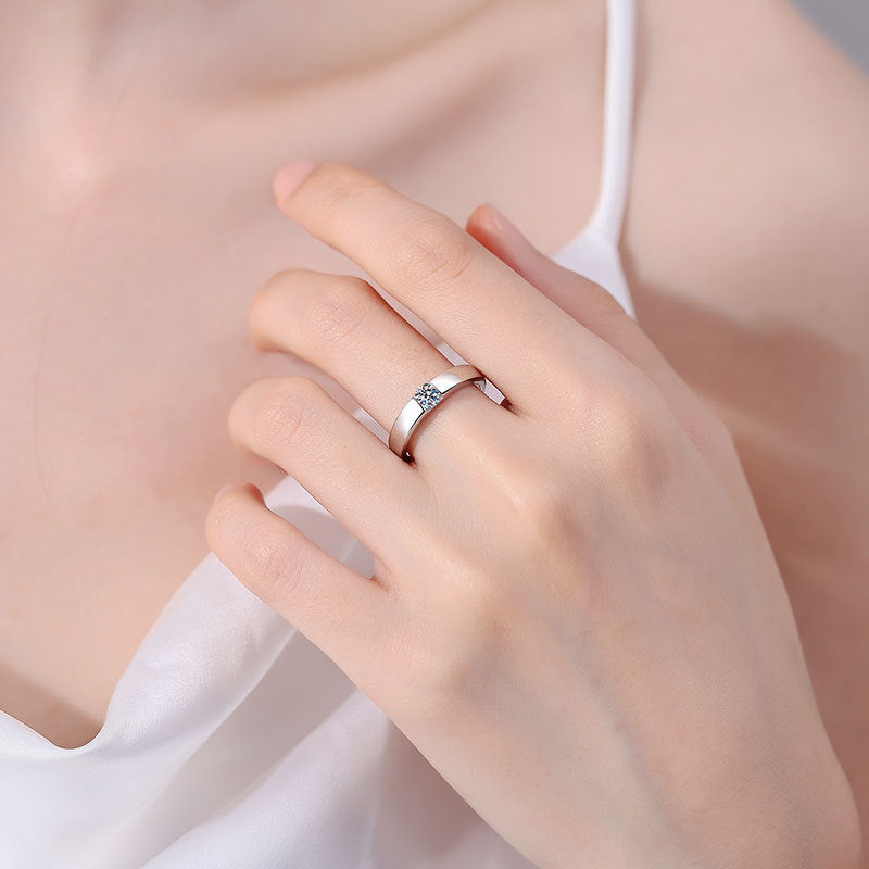 [Zalyn]SLEEK MINIMALIST COUPLE'S MOISSANITE RING
