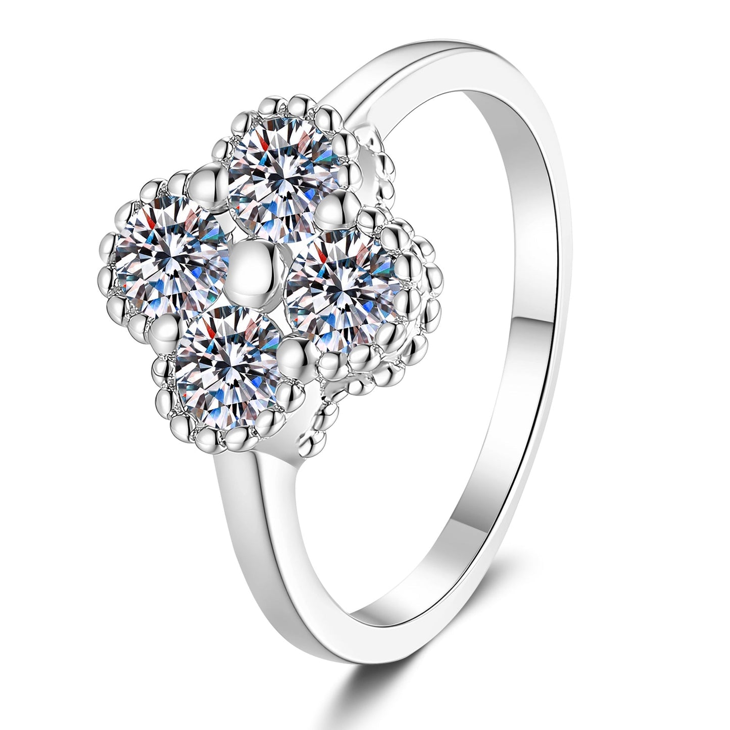 [Zalyn]ELEGANT FOUR-LEAF CLOVER MOISSANITE RING