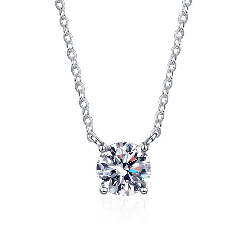 [Zalyn]CLASSIC FOUR-PRONG SOLITAIRE MOISSANITE NECKLACE