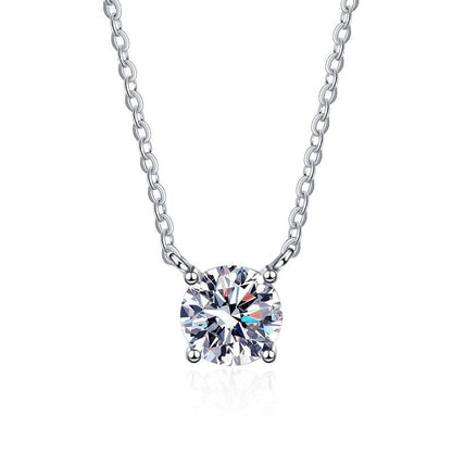 [Zalyn]CLASSIC FOUR-PRONG SOLITAIRE MOISSANITE NECKLACE