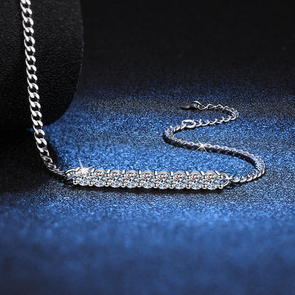 [Zalyn]SMILING CURVE MOISSANITE BRACELET