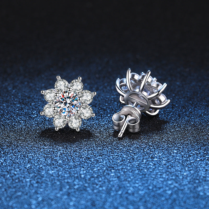 [Zalyn]RADIANT SUNFLOWER MOISSANITE STUD EARRINGS