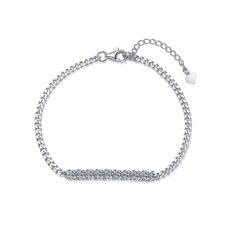 [Zalyn]SMILING CURVE MOISSANITE BRACELET