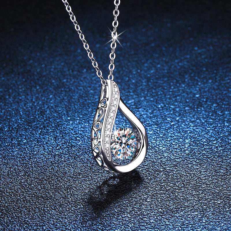 [Zalyn]DANCING WATER DROP MOISSANITE NECKLACE