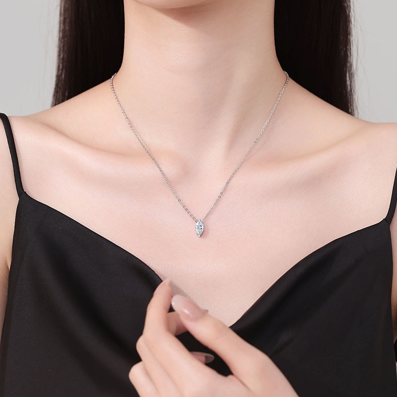 [Zalyn]SOPHISTICATED MARQUISE-CUT MOISSANITE PENDANT NECKLACE