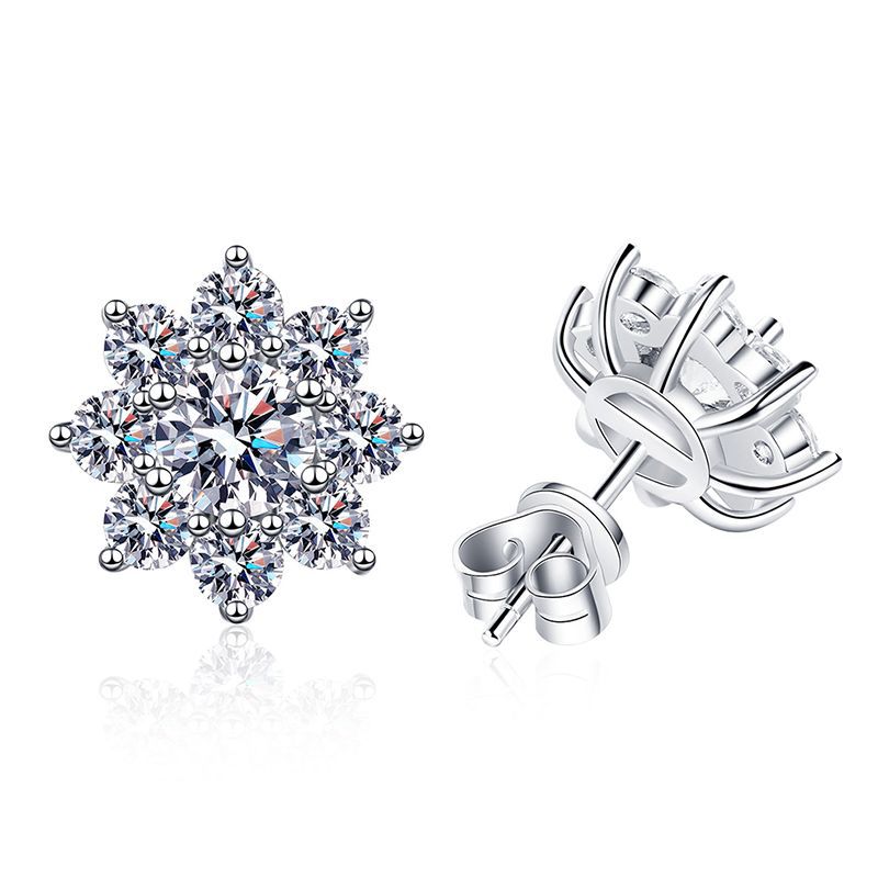 [Zalyn]RADIANT SUNFLOWER MOISSANITE STUD EARRINGS