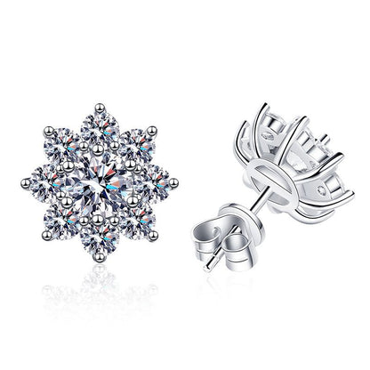 [Zalyn]RADIANT SUNFLOWER MOISSANITE STUD EARRINGS