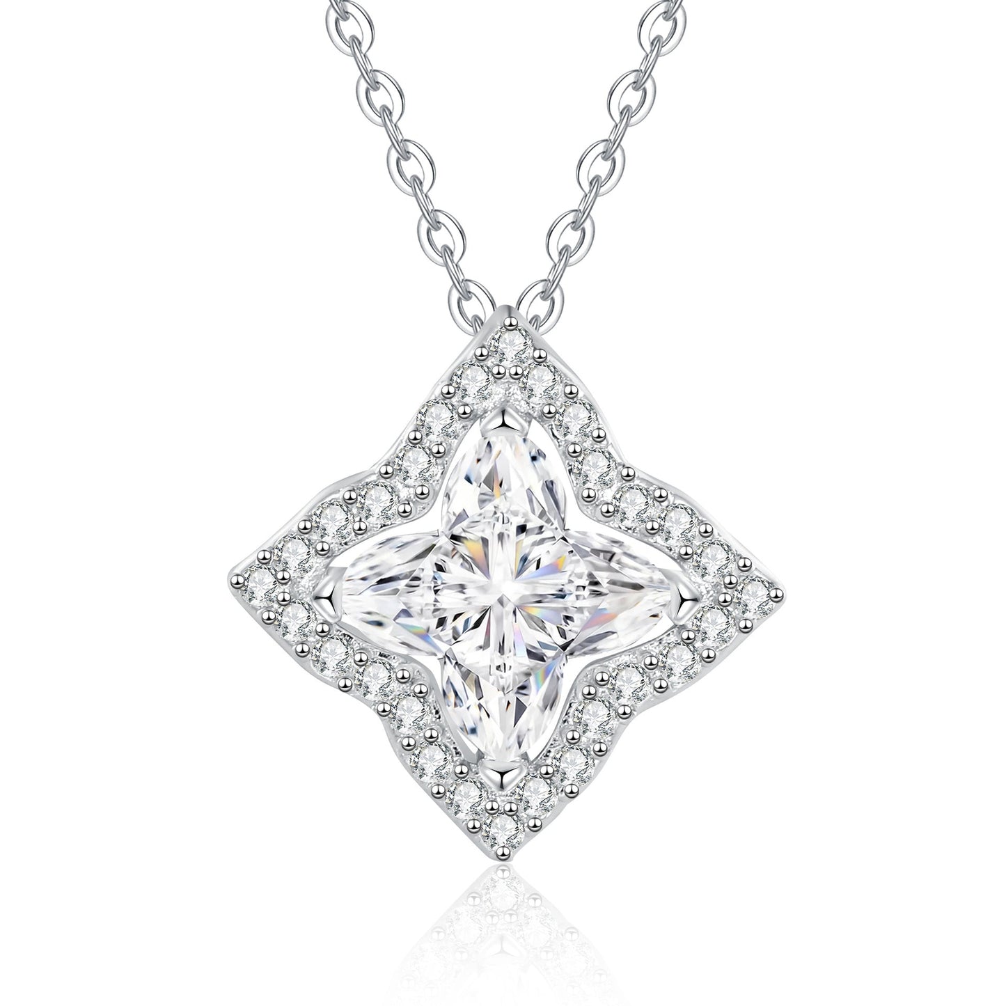 [Zalyn]STAR-CLOVER MOISSANITE NECKLACE