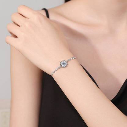 [Zalyn]RADIANT ICY CRYSTAL SUNFLOWER MOISSANITE BRACELET