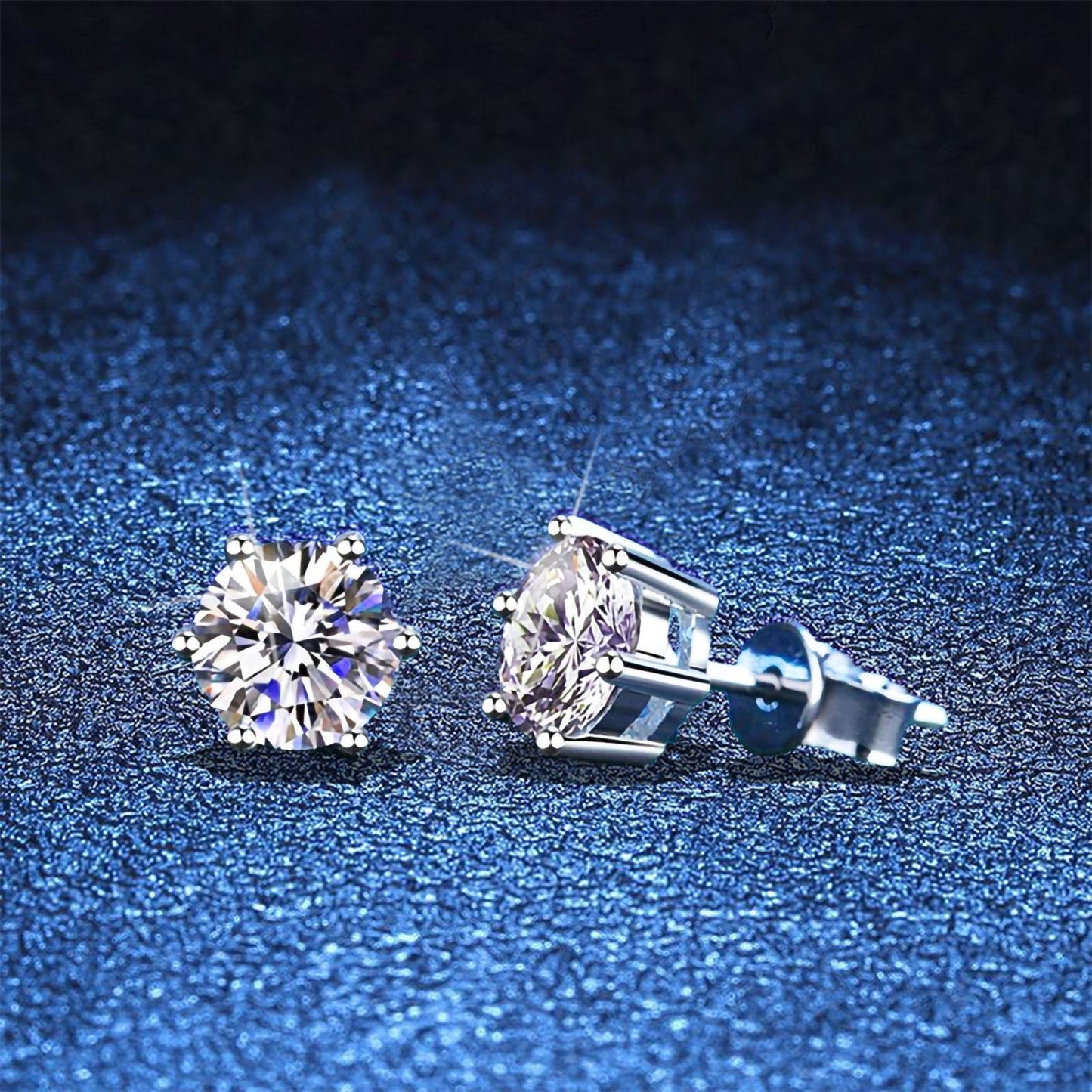 [Zalyn]SIX-PRONG MOISSANITE EARRINGS