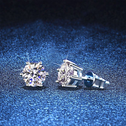 [Zalyn]SIX-PRONG MOISSANITE EARRINGS