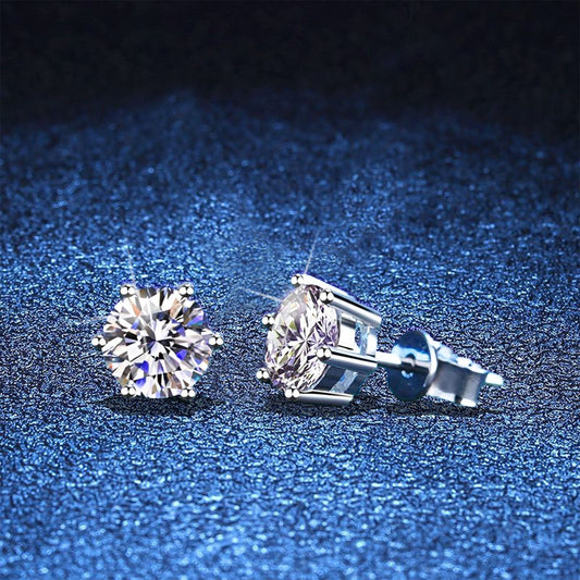 [Zalyn]SIX-PRONG MOISSANITE EARRINGS