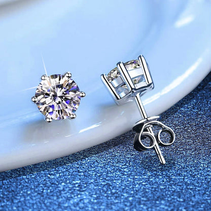[Zalyn]SIX-PRONG MOISSANITE EARRINGS