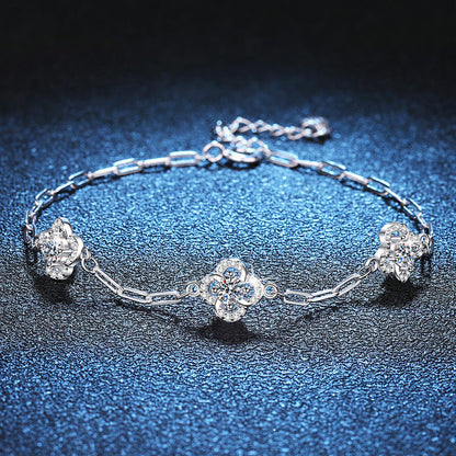 [Zalyn]TRIPLE-CLOVER MOISSANITE BRACELET