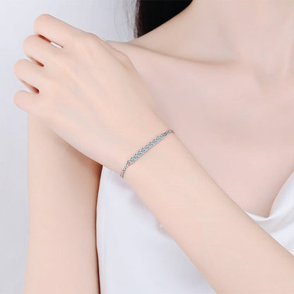 [Zalyn]SMILING CURVE MOISSANITE BRACELET