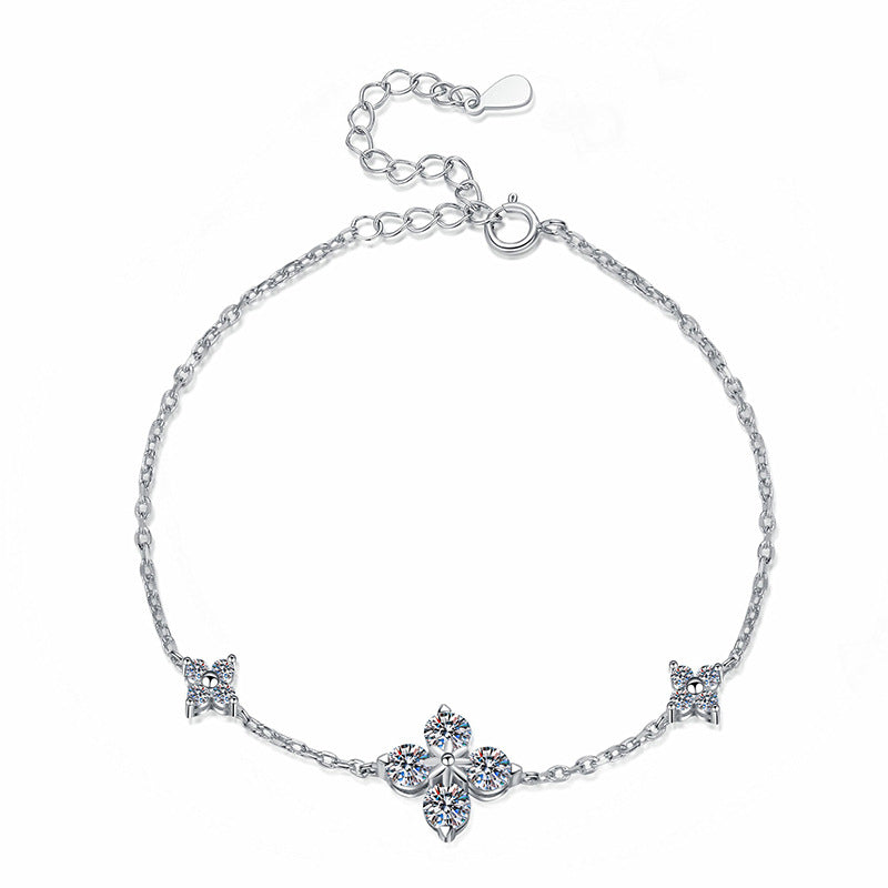 [Zalyn]CLOVER LUCKY CHARM MOISSANITE BRACELET