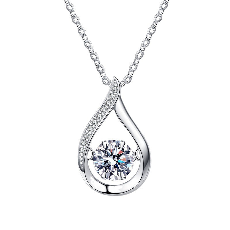 [Zalyn]DANCING WATER DROP MOISSANITE NECKLACE