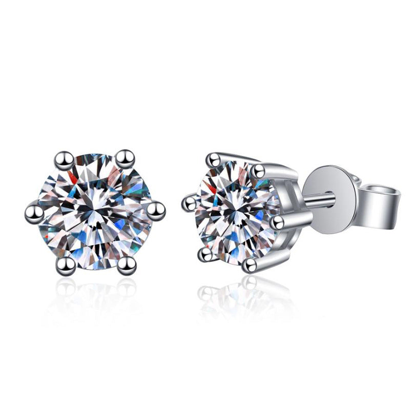[Zalyn]SIX-PRONG MOISSANITE EARRINGS