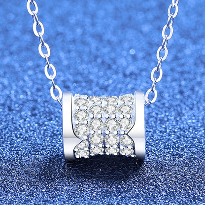 [Zalyn]FULL-PAVE "HOURGLASS" MOISSANITE NECKLACE