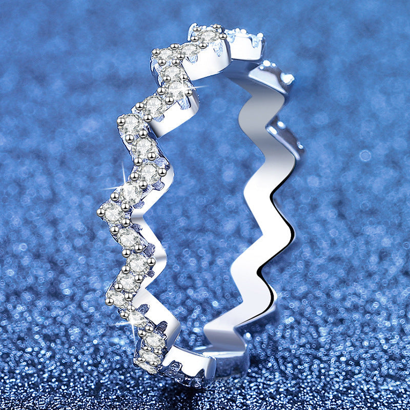 [Zalyn]CHIC WAVY MOISSANITE ETERNITY RING