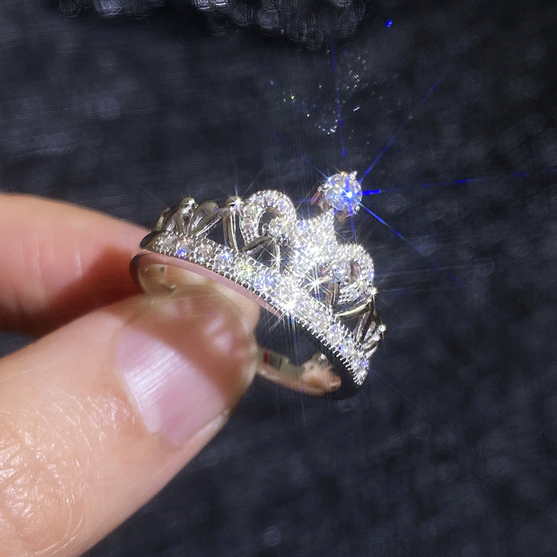 [Zalyn]DREAMY CROWN MOISSANITE RING - 1.2CT ELEGANT PRINCESS STYLE