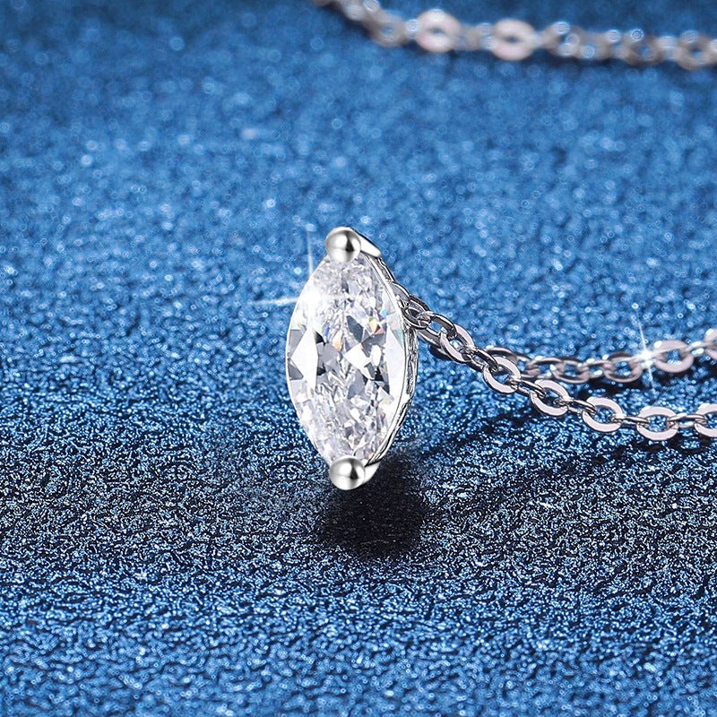 [Zalyn]SOPHISTICATED MARQUISE-CUT MOISSANITE PENDANT NECKLACE