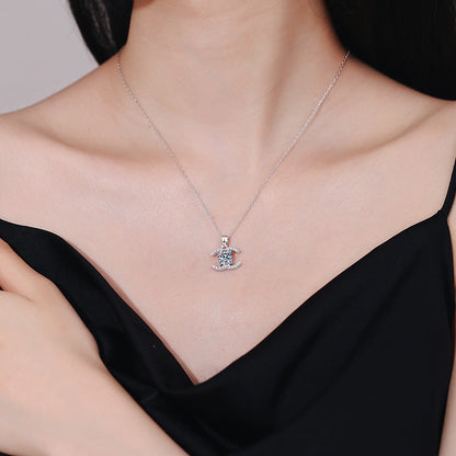 [Zalyn]CLASSIC INTERLOCKING MOISSANITE PENDANT NECKLACE