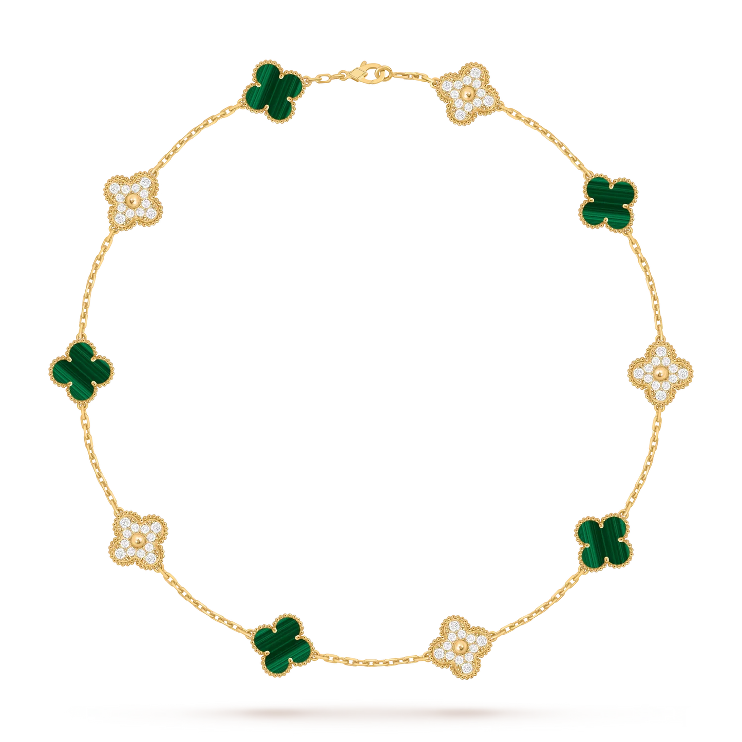 [Zalyn]CLASSIC LUCKY 10-MOTIF CLOVER NECKLACE GOLD COLLECTION