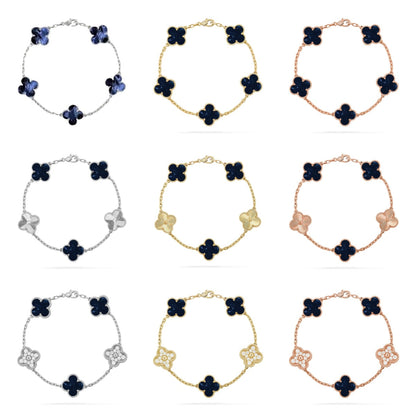 [Zalyn Jewelry ]CLOVER 5 MOTIF PIETERSITE BRACELET COLLECTION
