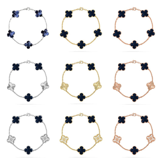 [Zalyn Jewelry ]CLOVER 5 MOTIF PIETERSITE BRACELET COLLECTION