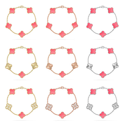 [Zalyn Jewelry ] CLOVER 5 MOTIFS  PINK MOP BRACELET COLLECTION