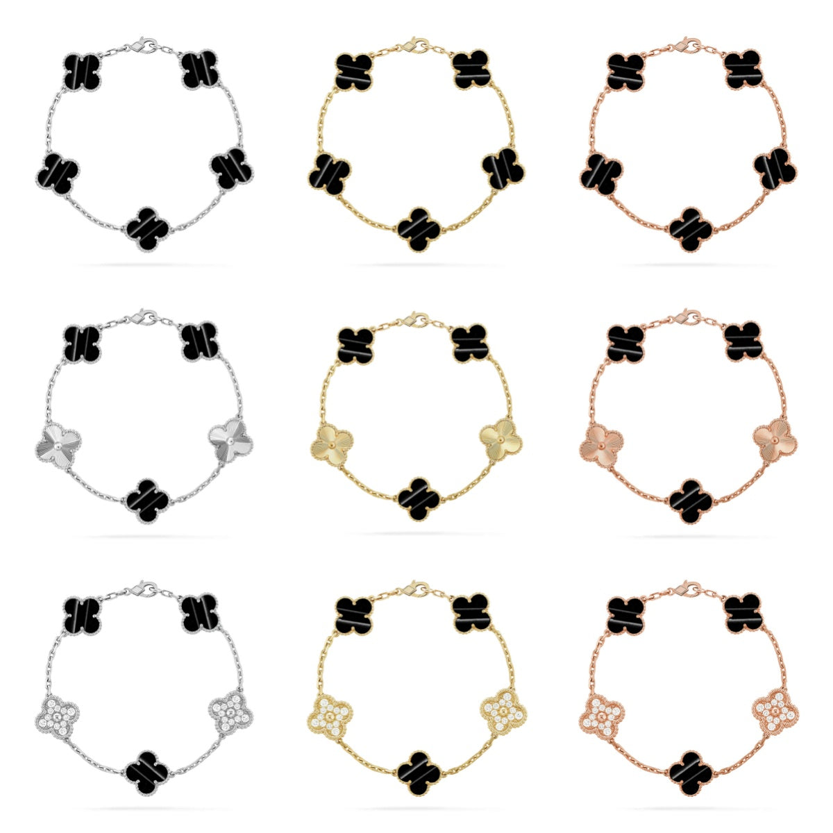 [Zalyn Jewelry ] CLOVER 5 MOTIF PULSAR STONE BRACELET COLLECTION