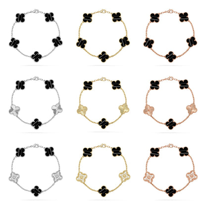 [Zalyn Jewelry ] CLOVER 5 MOTIF PULSAR STONE BRACELET COLLECTION