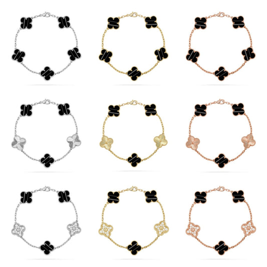 [Zalyn Jewelry ] CLOVER 5 MOTIF PULSAR STONE BRACELET COLLECTION