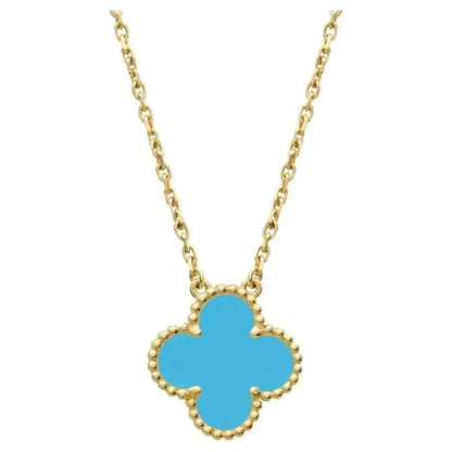 [Zalyn Jewelry ]CLOVER 15MM VINTAGE TURQUOISE NECKLACE
