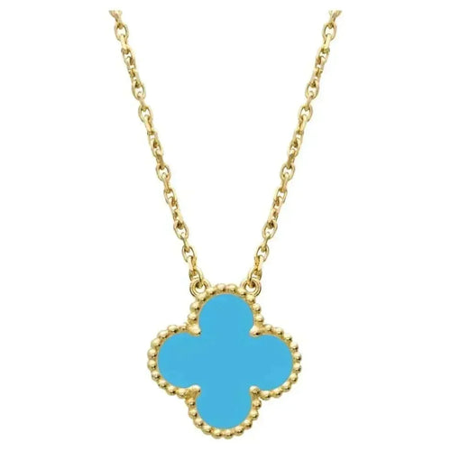 [Zalyn Jewelry ]CLOVER 15MM VINTAGE TURQUOISE NECKLACE