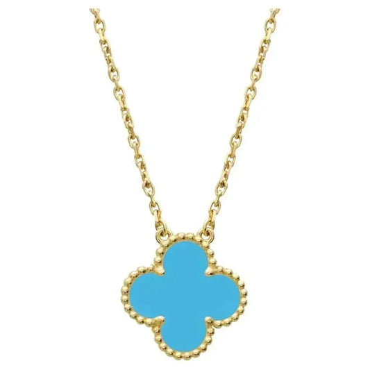 [Zalyn Jewelry ]CLOVER 15MM VINTAGE TURQUOISE NECKLACE
