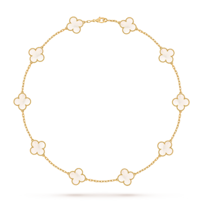 [Zalyn]CLASSIC LUCKY 10-MOTIF CLOVER NECKLACE GOLD COLLECTION