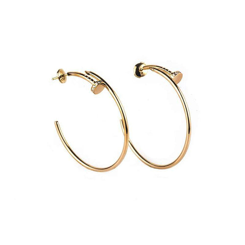 [Zalyn Jewelry ]JUSTE EARRINGS GOLD DIAMONDS 1.8MM